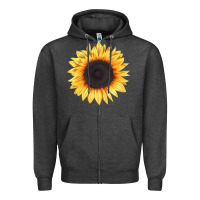 Charcoal Heather treetops sunflower Zipper Hoodie - LillyAllenDesigns