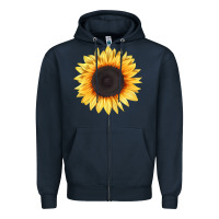 Navy treetops sunflower Zipper Hoodie - LillyAllenDesigns