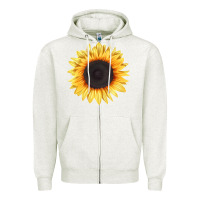 Oatmeal Heather treetops sunflower Zipper Hoodie - LillyAllenDesigns