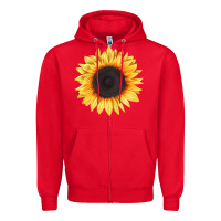 Red treetops sunflower Zipper Hoodie - LillyAllenDesigns