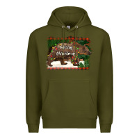 Army Green merry christmas bear Premium Hoodie - BarkalooDesign