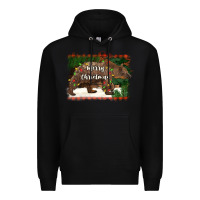 Black merry christmas bear Premium Hoodie - BarkalooDesign