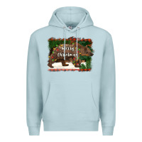 Blue Mist merry christmas bear Premium Hoodie - BarkalooDesign