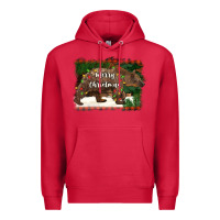 Cardinal merry christmas bear Premium Hoodie - BarkalooDesign