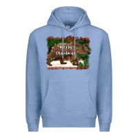 Colony Blue merry christmas bear Premium Hoodie - BarkalooDesign