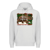 Dove Grey merry christmas bear Premium Hoodie - BarkalooDesign