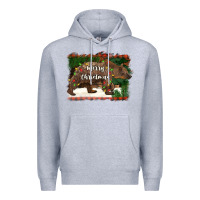 Heather Grey merry christmas bear Premium Hoodie - BarkalooDesign