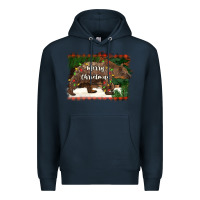Navy merry christmas bear Premium Hoodie - BarkalooDesign