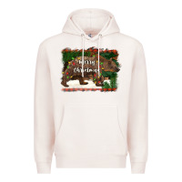 Pale Pink merry christmas bear Premium Hoodie - BarkalooDesign