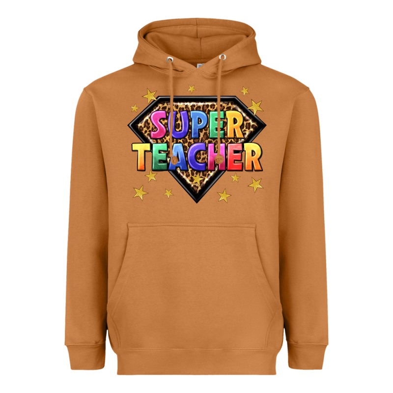Super Teacher With Leopard Heavyweight Hoodie by NancyCooperArtShop | Teevron