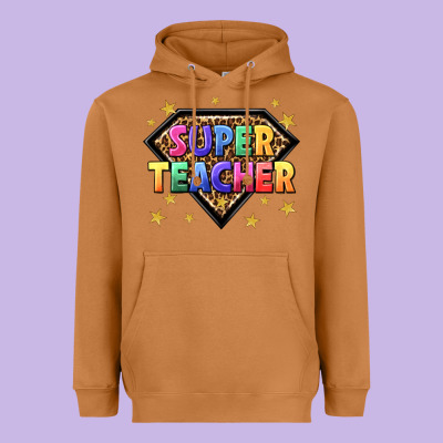 Super Teacher With Leopard Heavyweight Hoodie Designed By Nancycooperartshop