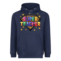 Navy super teacher with leopard Heavyweight Hoodie - NancyCooperArtShop