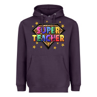 Plum super teacher with leopard Heavyweight Hoodie - NancyCooperArtShop