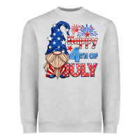Heather Grey happy 4th of july gnome Heavyweight Sweatshirt - HRA Design Shop
