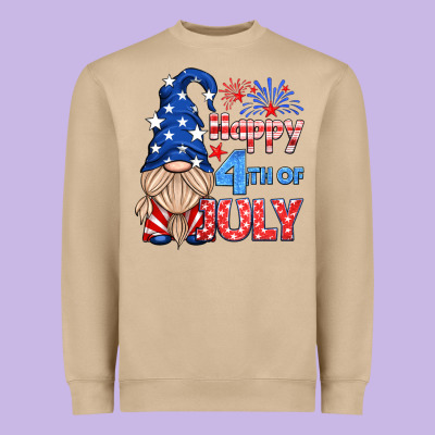 Happy 4th Of July Gnome Heavyweight Sweatshirt Designed By Hra Design Shop