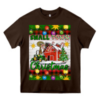 Chocolate Brown Small Town Christmas Heavy Core Tee - Artiststas