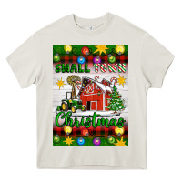 Cream Small Town Christmas Heavy Core Tee - Artiststas