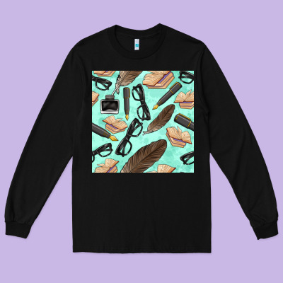 Literature Seamless Pattern Long Sleeve Tee Designed By Bundleandbundleshop