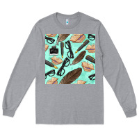 Heather Grey literature seamless pattern Long Sleeve Tee - BundleAndBundleShop