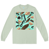Matcha literature seamless pattern Long Sleeve Tee - BundleAndBundleShop