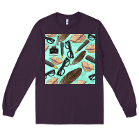 Plum literature seamless pattern Long Sleeve Tee - BundleAndBundleShop