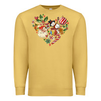 Antique Gold christmas heart Premium Sweatshirt - MaliasSmallBusiness