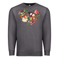 Charcoal Heather christmas heart Premium Sweatshirt - MaliasSmallBusiness