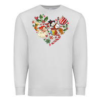 Dove Grey christmas heart Premium Sweatshirt - MaliasSmallBusiness