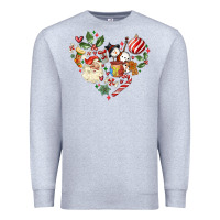 Heather Grey christmas heart Premium Sweatshirt - MaliasSmallBusiness