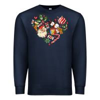 Navy christmas heart Premium Sweatshirt - MaliasSmallBusiness