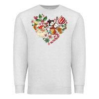 Oatmeal Heather christmas heart Premium Sweatshirt - MaliasSmallBusiness