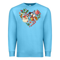 Ocean Blue christmas heart Premium Sweatshirt - MaliasSmallBusiness