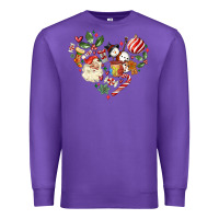 Purple christmas heart Premium Sweatshirt - MaliasSmallBusiness