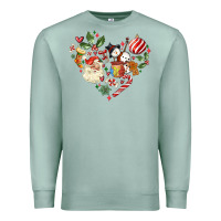 Seafoam christmas heart Premium Sweatshirt - MaliasSmallBusiness