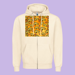 School Bus Pattern Tumbler 20oz Zipper Hoodie Designed By Jasminsmagicworld