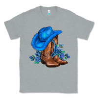 Valentines Day Blue Boots Cowgirl Hat And Roses Classic Tee | Teevron