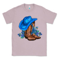Lilac valentines day blue boots cowgirl hat and roses Classic Tee - AdoDesignShop