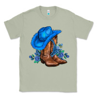 Matcha valentines day blue boots cowgirl hat and roses Classic Tee - AdoDesignShop