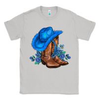 Moon Dust valentines day blue boots cowgirl hat and roses Classic Tee - AdoDesignShop