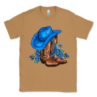 Toasted Coconut valentines day blue boots cowgirl hat and roses Classic Tee - AdoDesignShop
