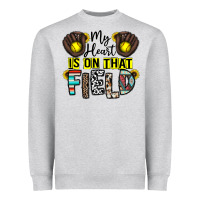 Heather Grey my heart is on that field Heavyweight Sweatshirt - CowhideDigitalArt