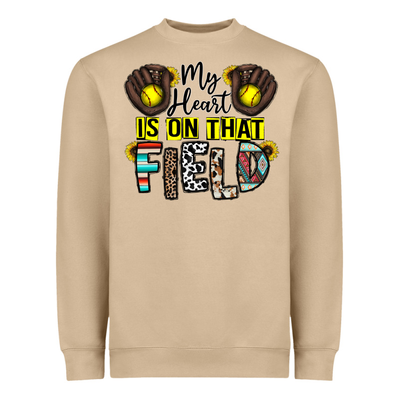 My Heart Is On That Field Heavyweight Sweatshirt by CowhideDigitalArt | Teevron