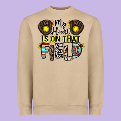 My Heart Is On That Field Heavyweight Sweatshirt Designed By Cowhidedigitalart