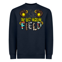 Navy my heart is on that field Heavyweight Sweatshirt - CowhideDigitalArt