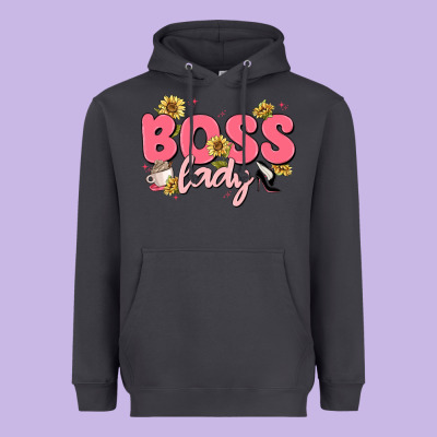 Boss Lady Heavyweight Hoodie Designed By Maliassmallbusiness