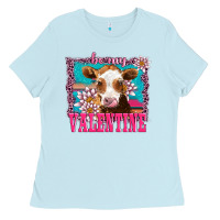 Baby Blue be my valentine with guarnsey Ladies Tee - AdoDesignShop