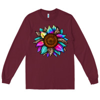 Burgundy sunflower tie dye Long Sleeve Tee - JahusDesignShop