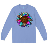 Colony Blue sunflower tie dye Long Sleeve Tee - JahusDesignShop