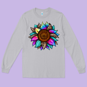 Sunflower Tie Dye Long Sleeve Tee Designed By Jahusdesignshop