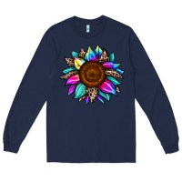Navy sunflower tie dye Long Sleeve Tee - JahusDesignShop